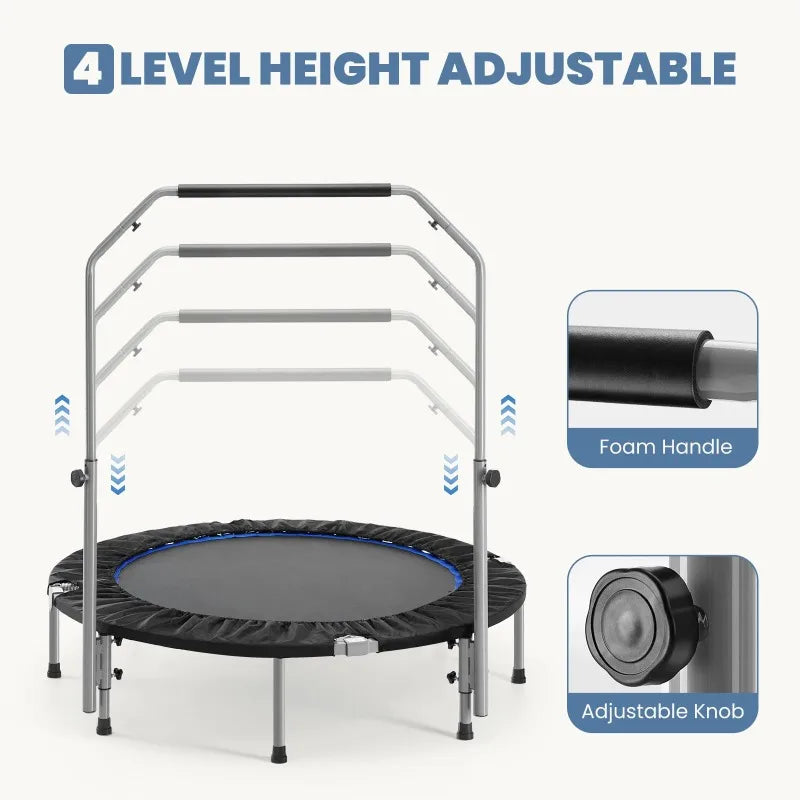 40" Collapsible Mini Trampoline with Foam Handles