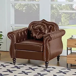 Chesterfield 2-Piece Sectional Sofa Set, Mid-Century Modern Upholstered