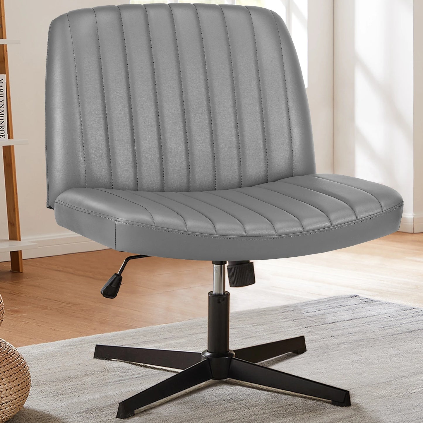 Office Living Room Rocking Gaming Chair Armless Adjustable Swivel