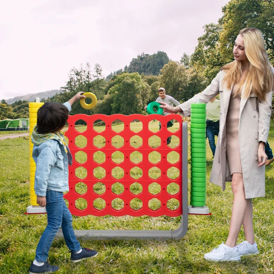 Giant Connect 4 with 42 Rings; Indoor Outdoor Game Set