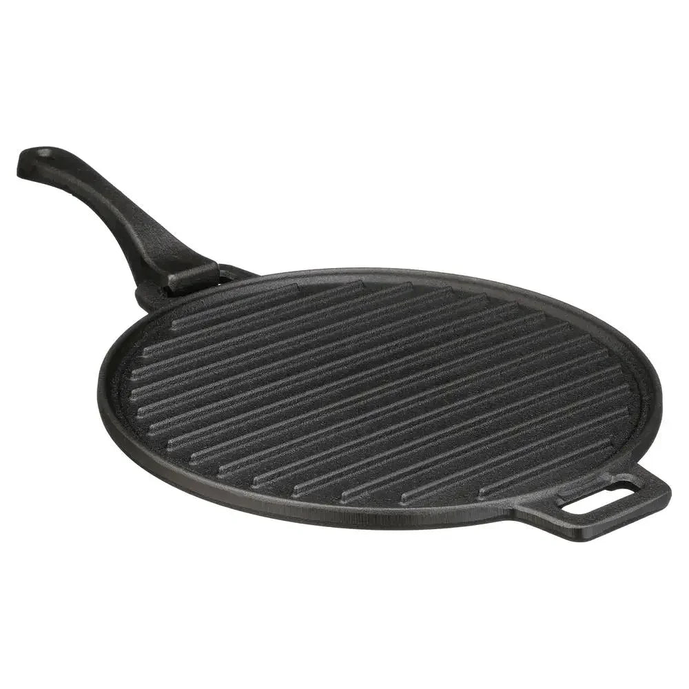 4-Piece Cast Iron Skillet Set, Handles Griddle, Easy Pour Lip, versatile