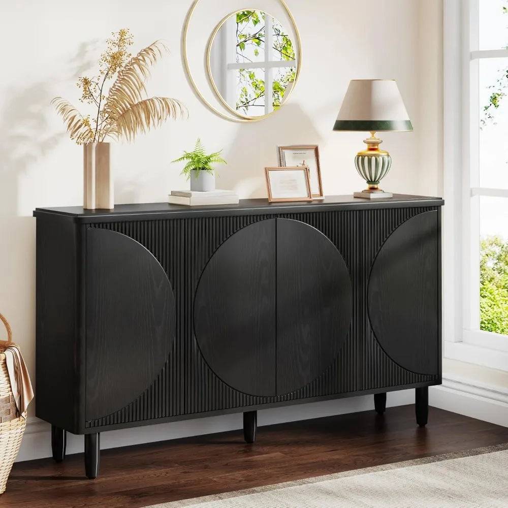 Buffet Cabinet Sideboard with Storage and Buffet Table with Doors