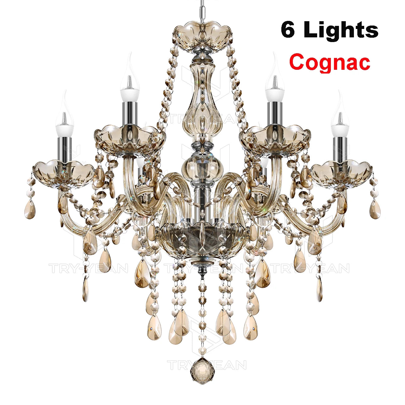 Classic 6 Lights Tassels Chandelier Crystal Modern Ceiling Light