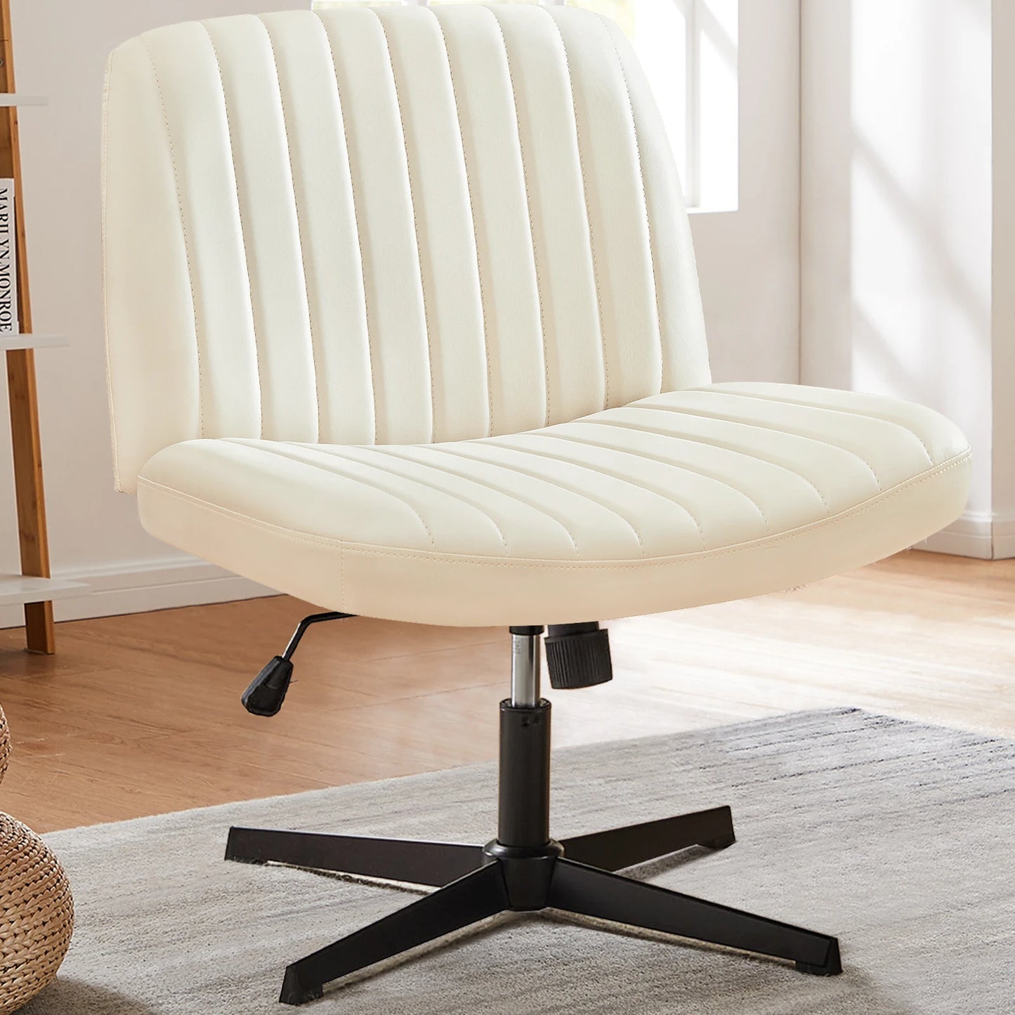 Office Living Room Rocking Gaming Chair Armless Adjustable Swivel