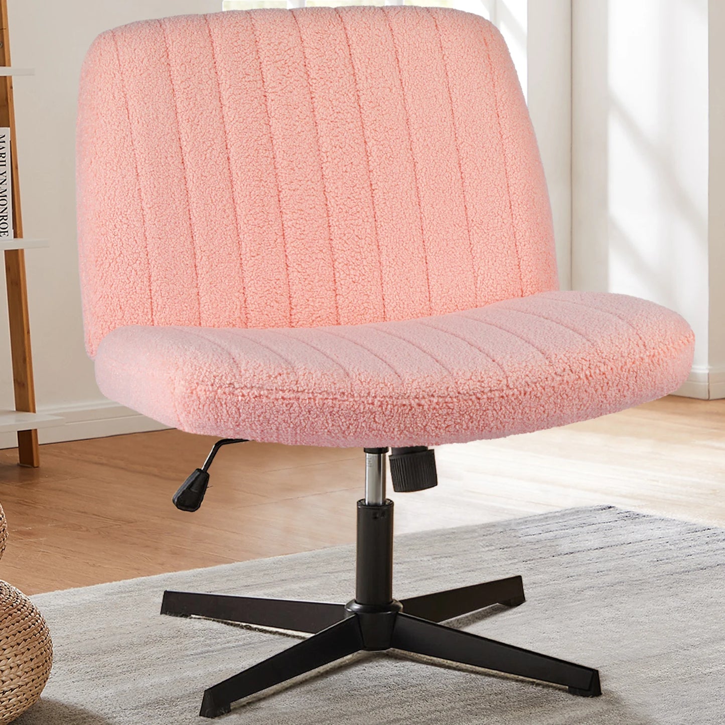 Office Living Room Rocking Gaming Chair Armless Adjustable Swivel