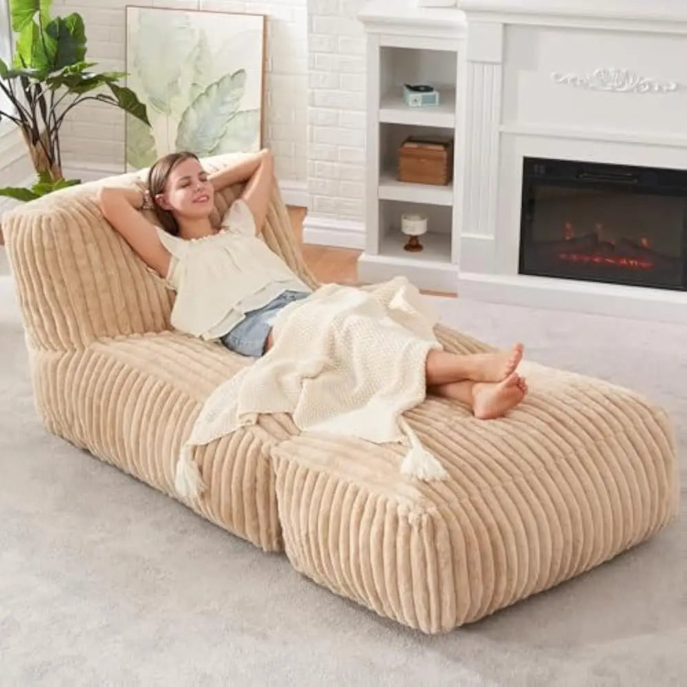 Big Bean Bag Lounger Chair, w/ Memory Foam