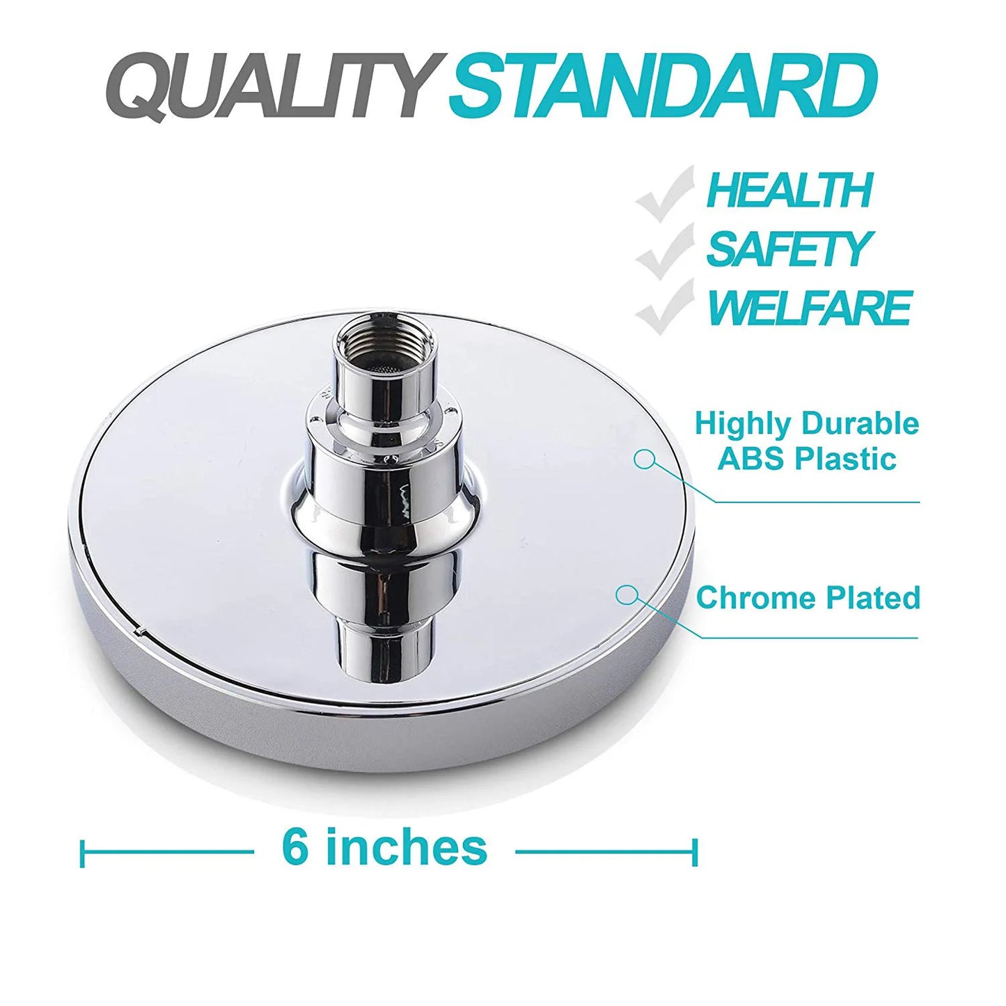 6 "Pressurized Shower Head Spray Settings Ceiling Mounted Bathroom Accessories