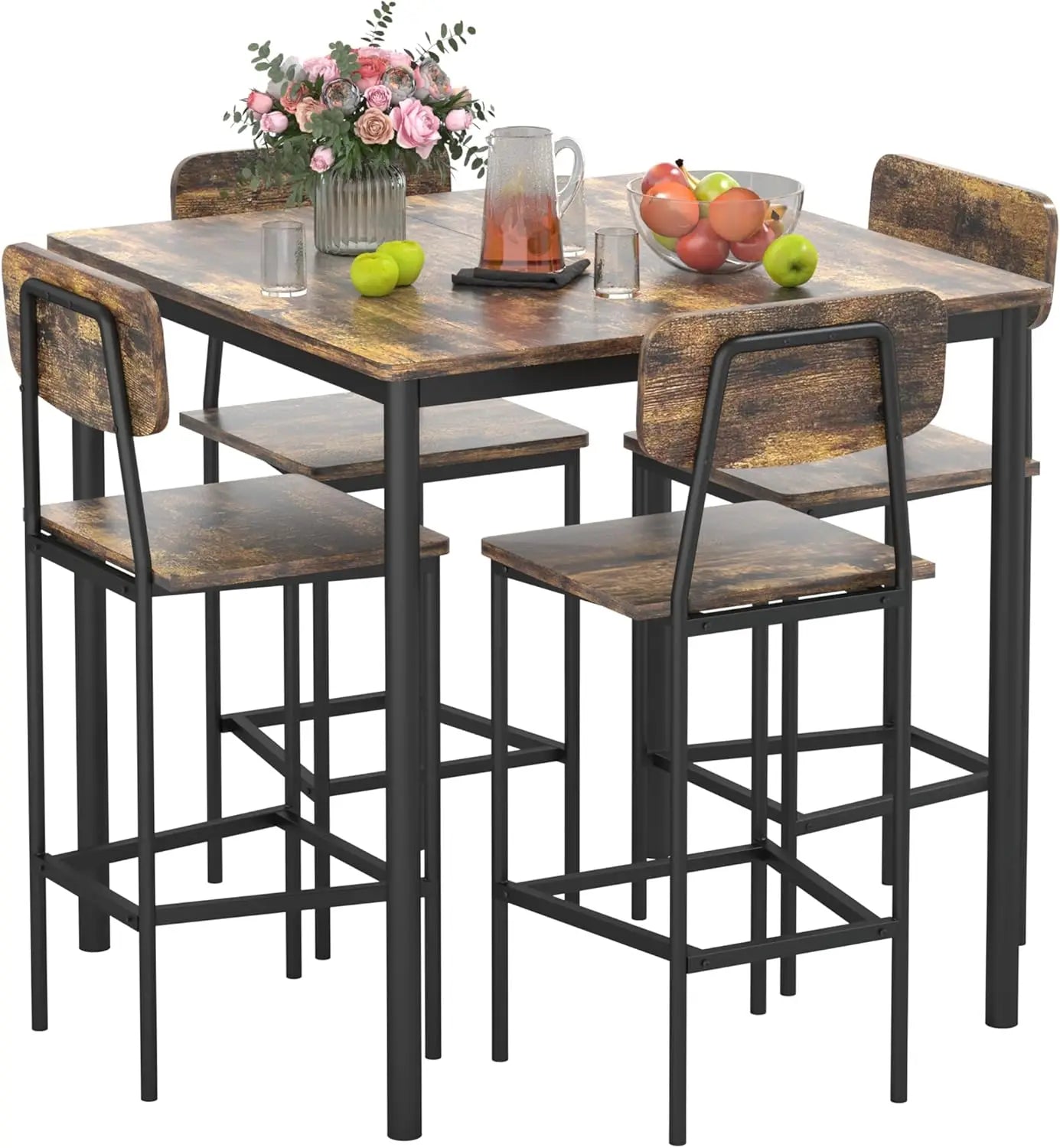 Dining Table Set for 4 with Space-Saving Design
