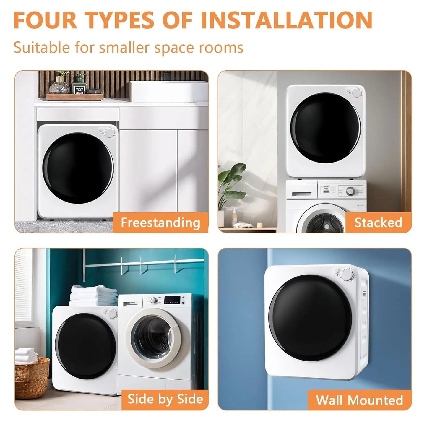 Portable Washer and Dryer Combo Set, 5 Drying Modes, 22 lbs