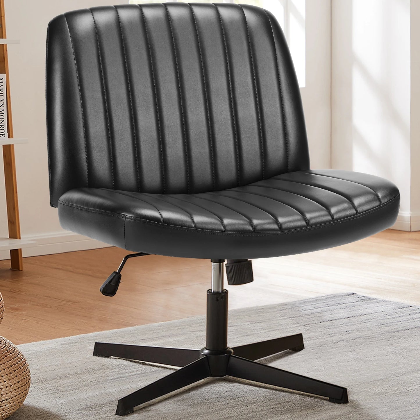Office Living Room Rocking Gaming Chair Armless Adjustable Swivel