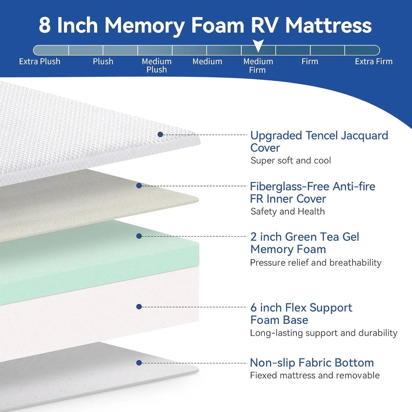 Extra Firm Memory Foam Mattress 8/10inch Queen Size Mattress