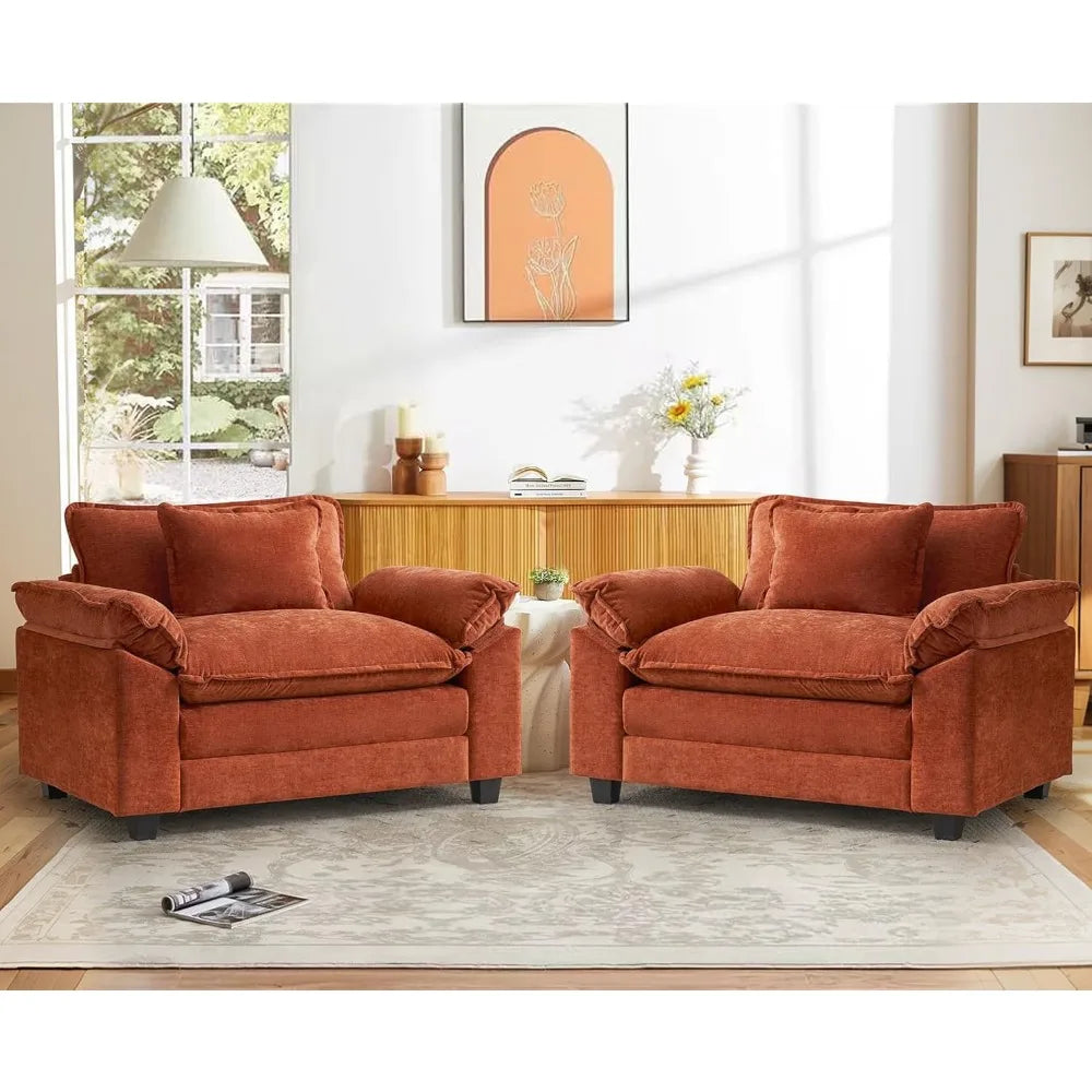 Oversized Accent Chair with Large Seat and Upholstered Armrests