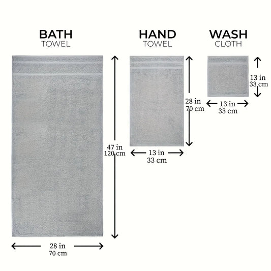 10pcs Bath Towel Set, Solid Color Cotton Towels Absorbent Quick-drying