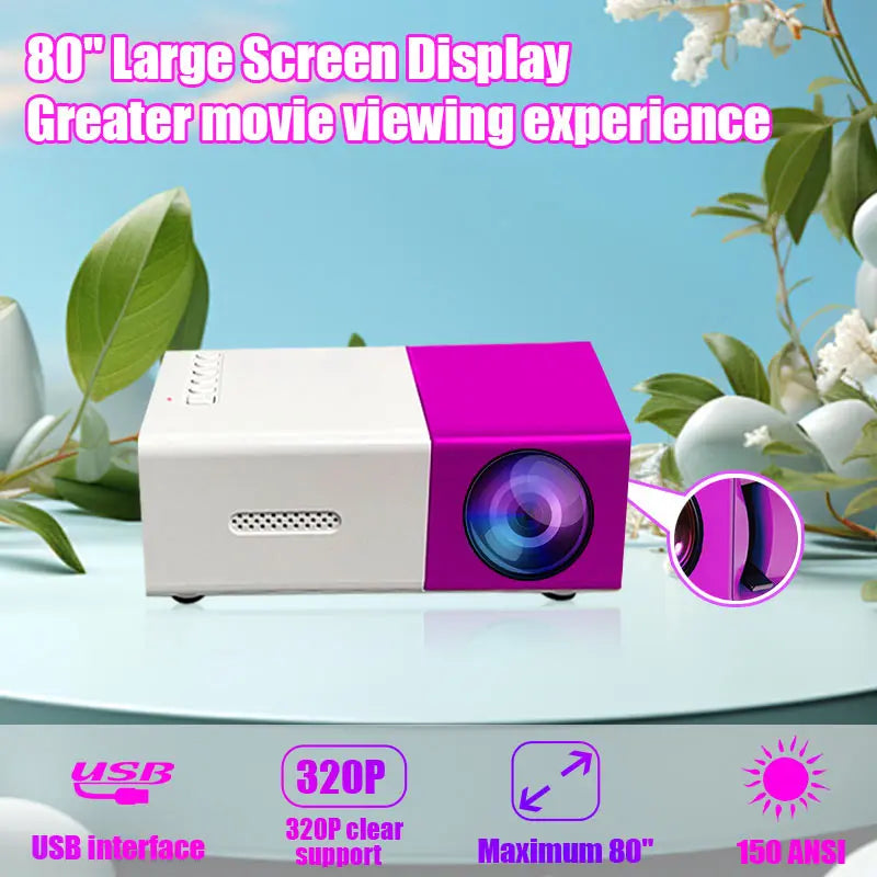 New LED Portable Projector Audio Home Theater Media Player