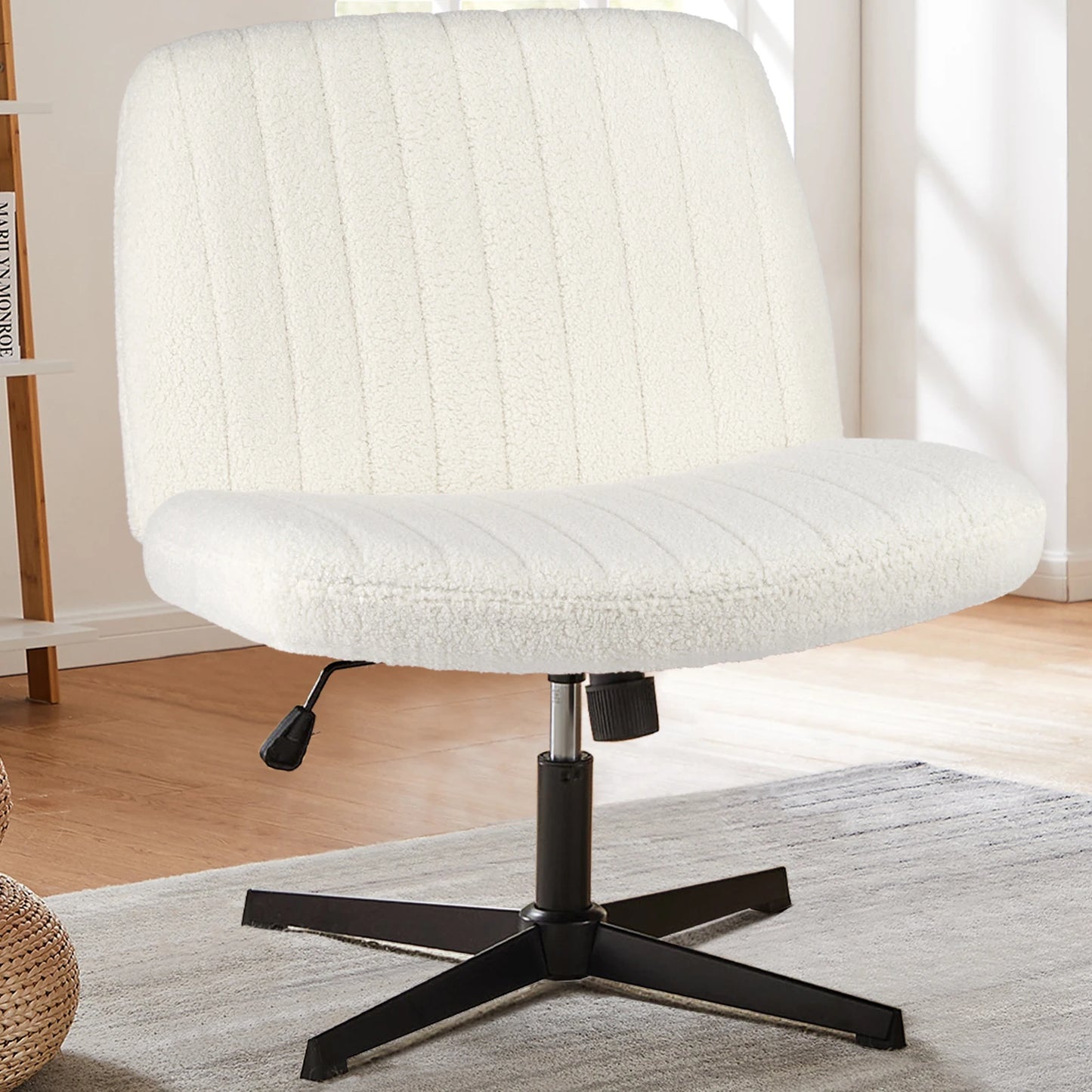 Office Living Room Rocking Gaming Chair Armless Adjustable Swivel