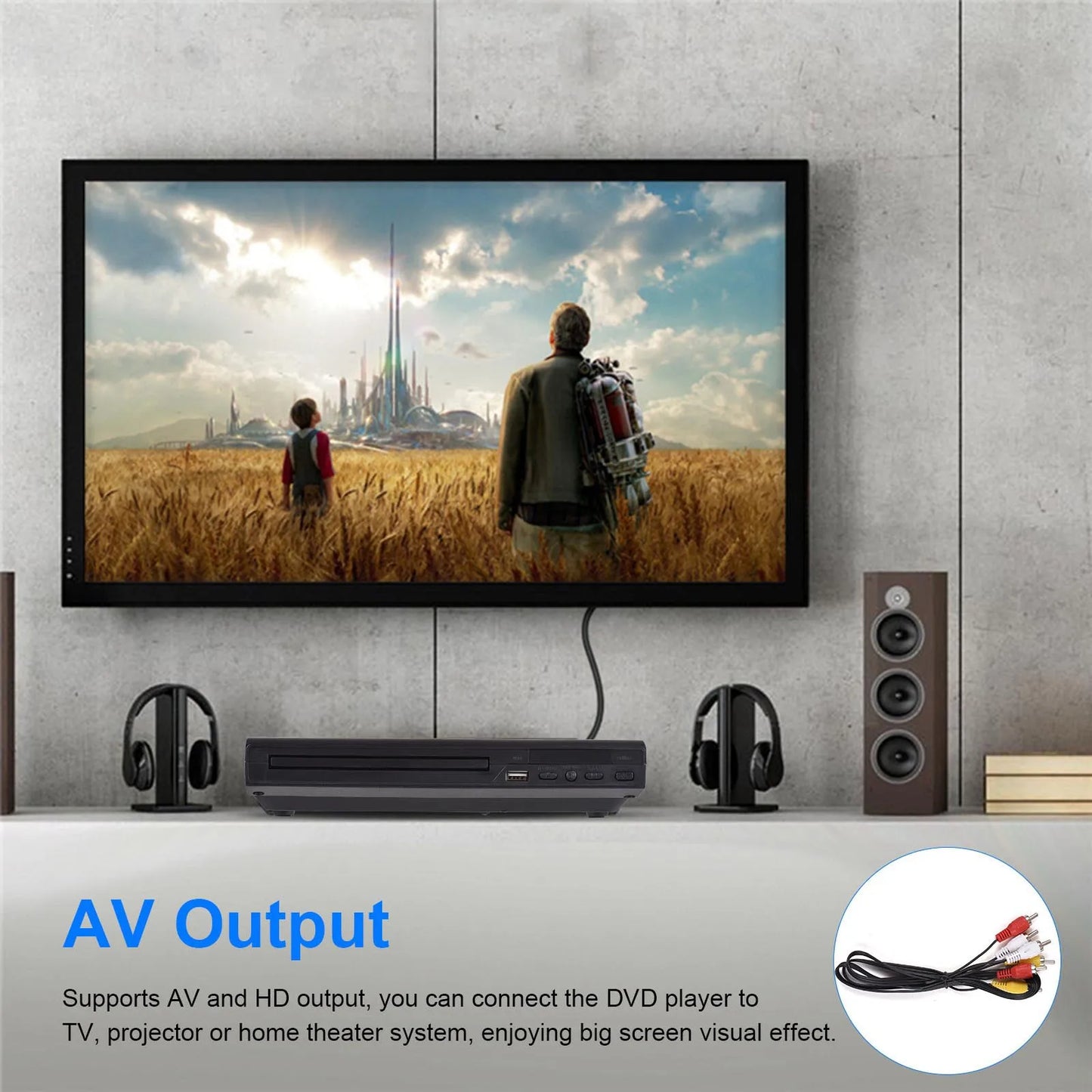 DVD CD Disc Player Digital Multimedia with Remote Control