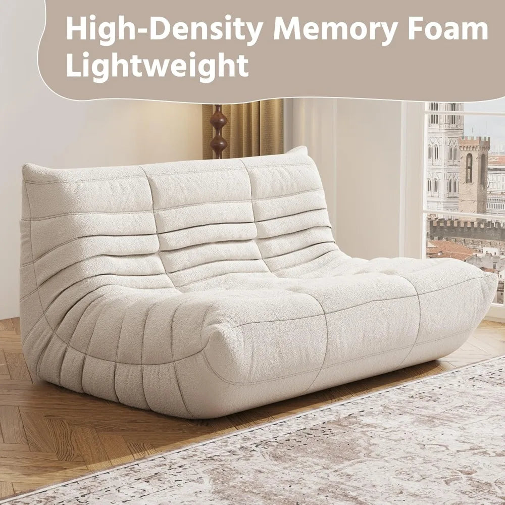 Bean Bag Fireside Chair with High-Resilience Foam, Non-Slip