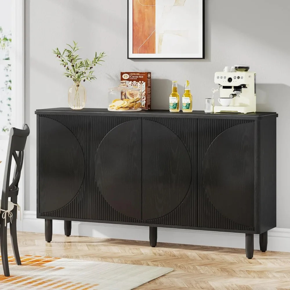 Buffet Cabinet Sideboard with Storage and Buffet Table with Doors