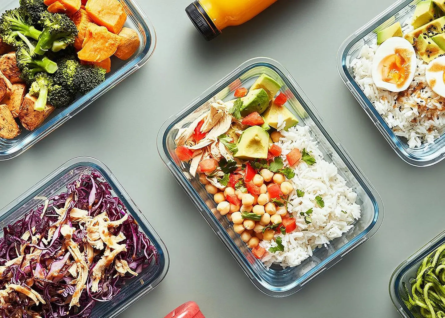 10-Pack Glass Meal Prep Containers with Lids, Airtight Food Storage