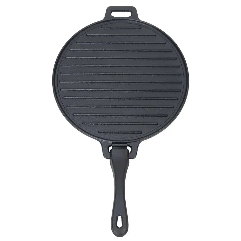 4-Piece Cast Iron Skillet Set, Handles Griddle, Easy Pour Lip, versatile