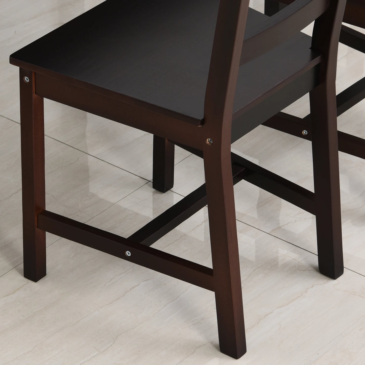 5Pc Dining Table Chairs Set Solid Wood Kitchen Breakfast Dinette Furniture