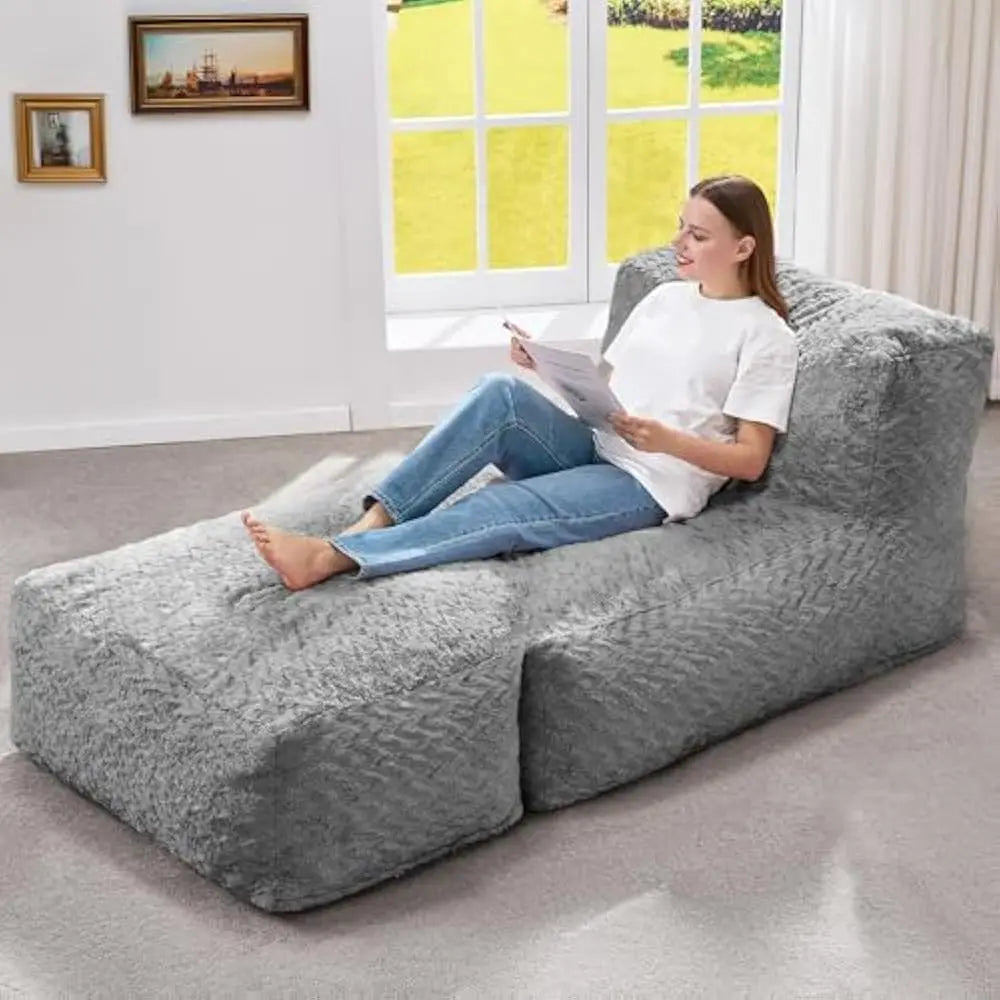 Big Bean Bag Lounger Chair, w/ Memory Foam