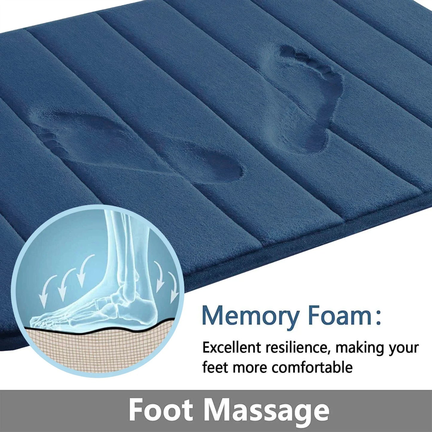 Super Absorbent Bath Mat Memory Foam Carpet, Non-slip Rugs