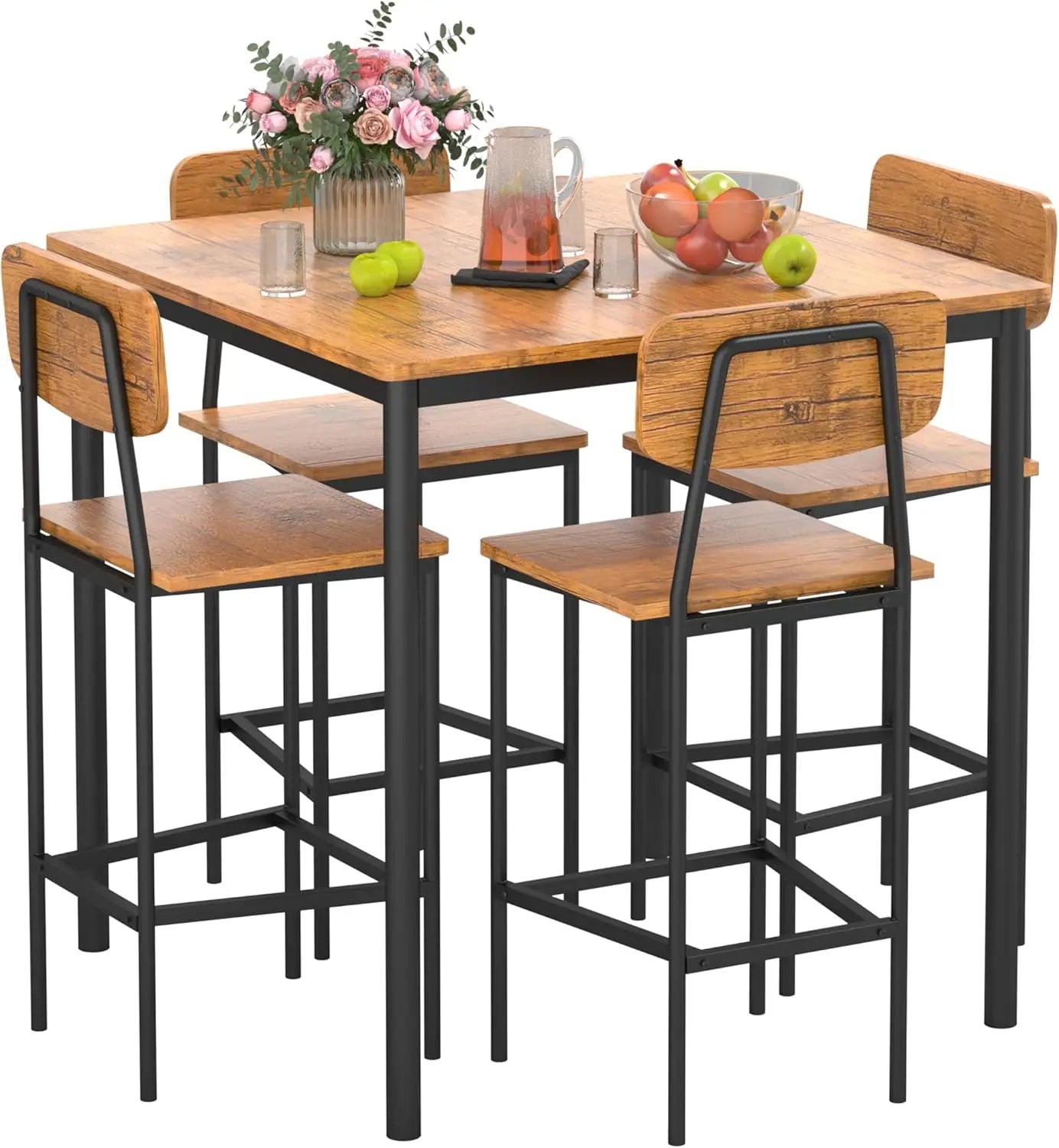 Dining Table Set for 4 with Space-Saving Design