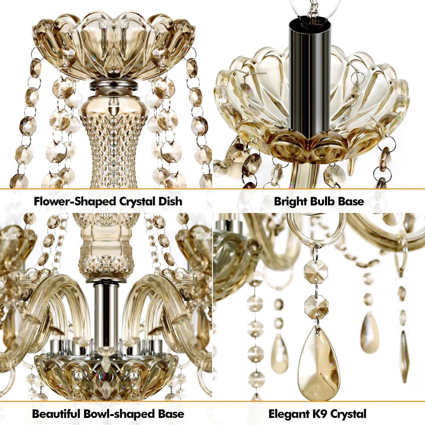 Crystal Chandelier Pendant Light Luxury Lamp LED Ceiling Light Vintage
