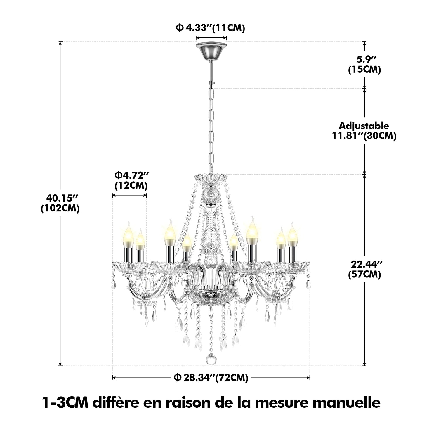 Classic 6 Lights Tassels Chandelier Crystal Modern Ceiling Light