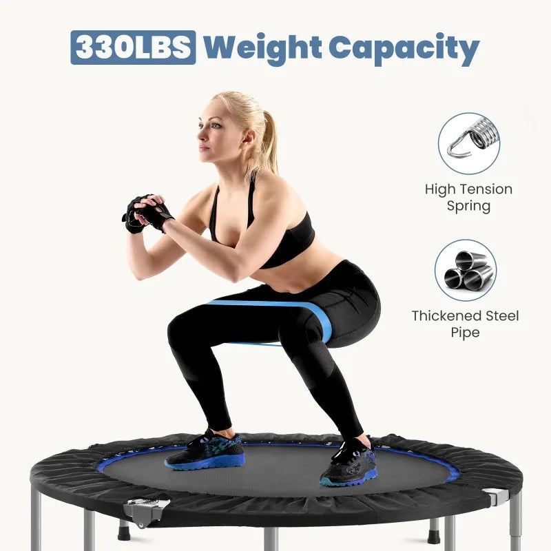 40" Collapsible Mini Trampoline with Foam Handles