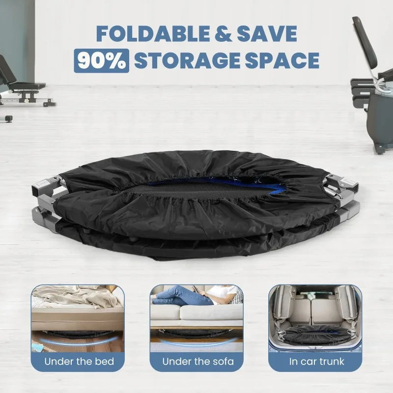 40" Collapsible Mini Trampoline with Foam Handles