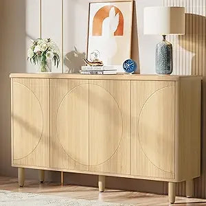 Buffet Cabinet Sideboard with Storage and Buffet Table with Doors