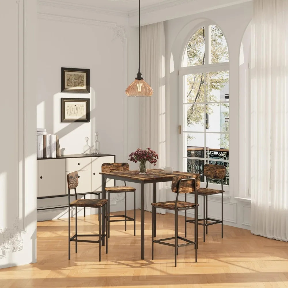Dining Table Set for 4 with Space-Saving Design