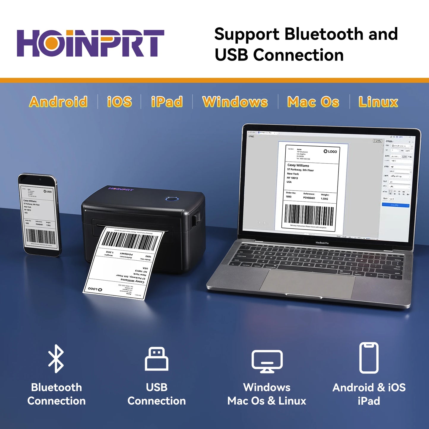 Thermal Label Printer for Small Business, High-Speed, Inkless