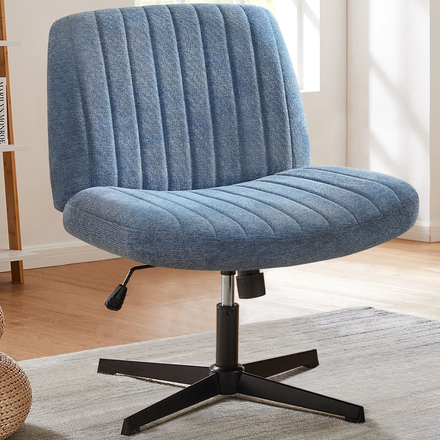 Office Living Room Rocking Gaming Chair Armless Adjustable Swivel
