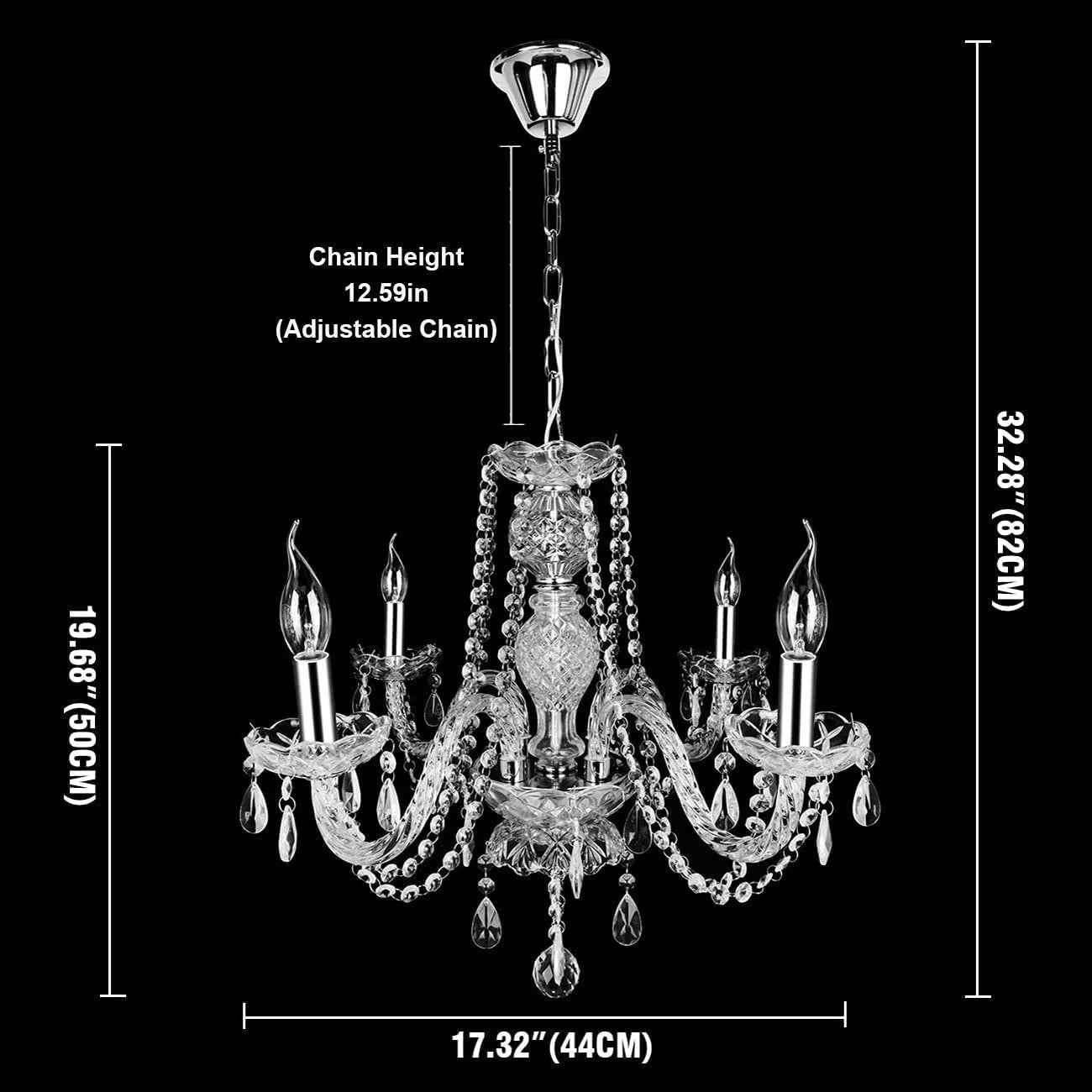 Classic 6 Lights Tassels Chandelier Crystal Modern Ceiling Light