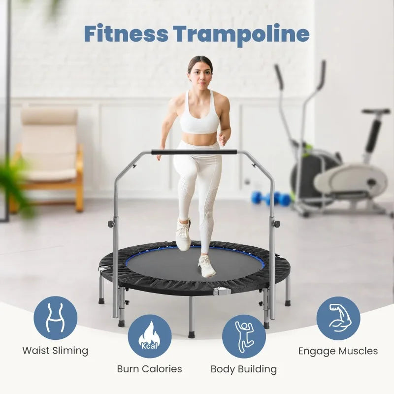 40" Collapsible Mini Trampoline with Foam Handles