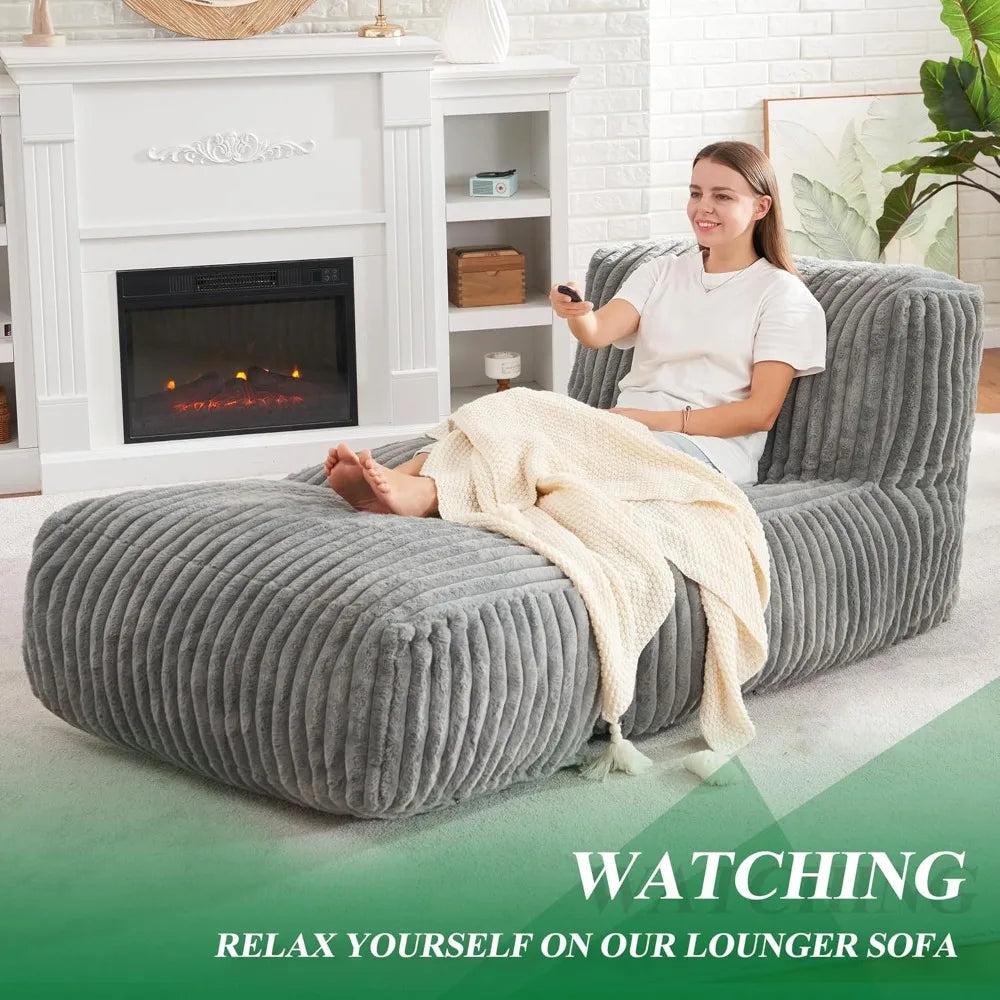 Big Bean Bag Lounger Chair, w/ Memory Foam