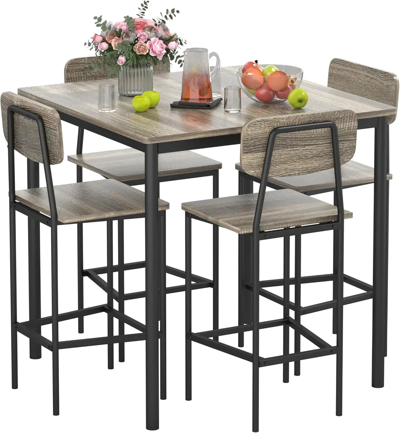 Dining Table Set for 4 with Space-Saving Design