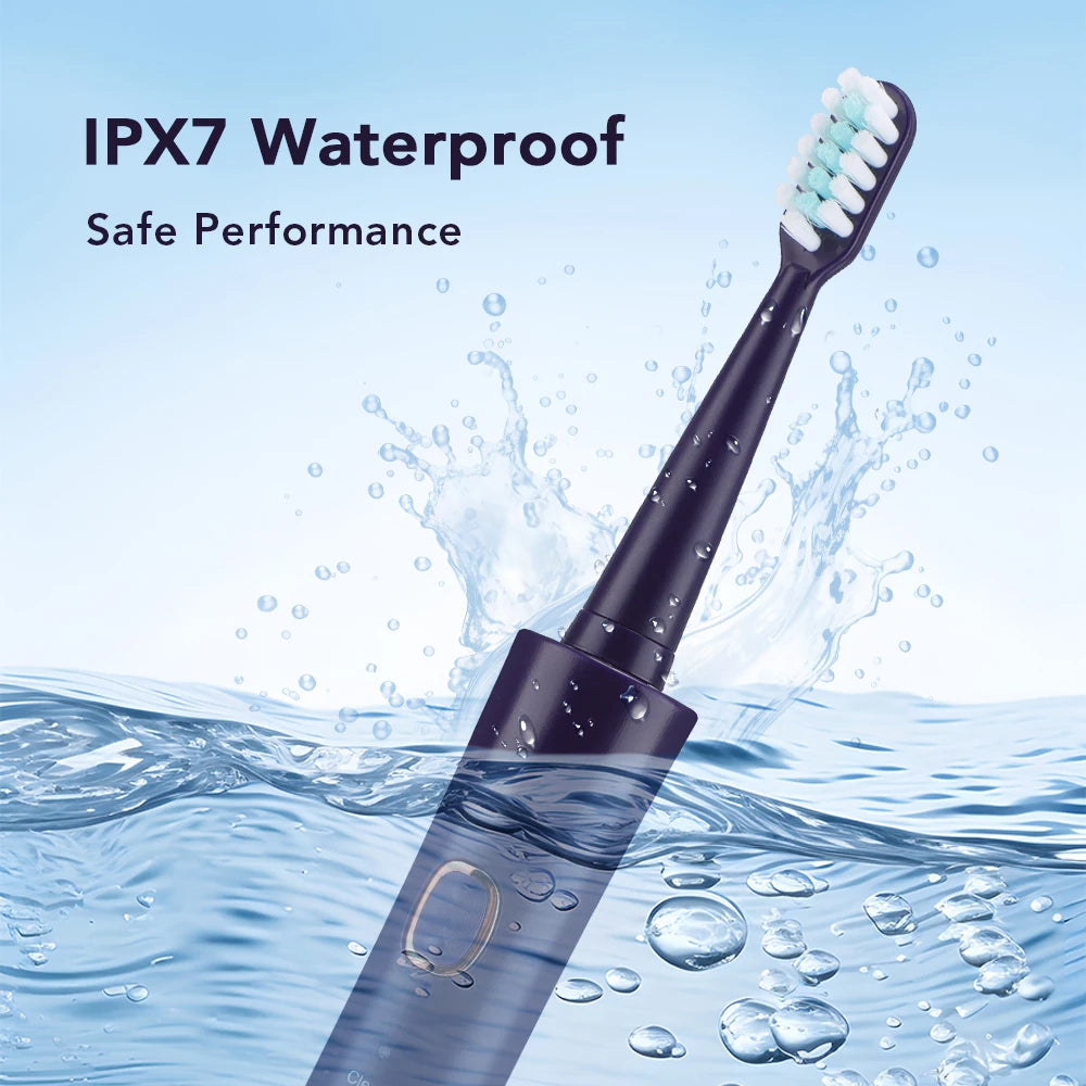 Electric Sonic Toothbrush Rechargeable Waterproof with 4 Soft Brush Heads