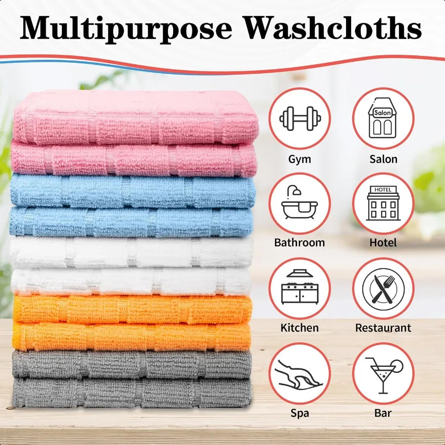 50 Pack Wash Cloths Soft Lint Free Quick Dry Absorbent