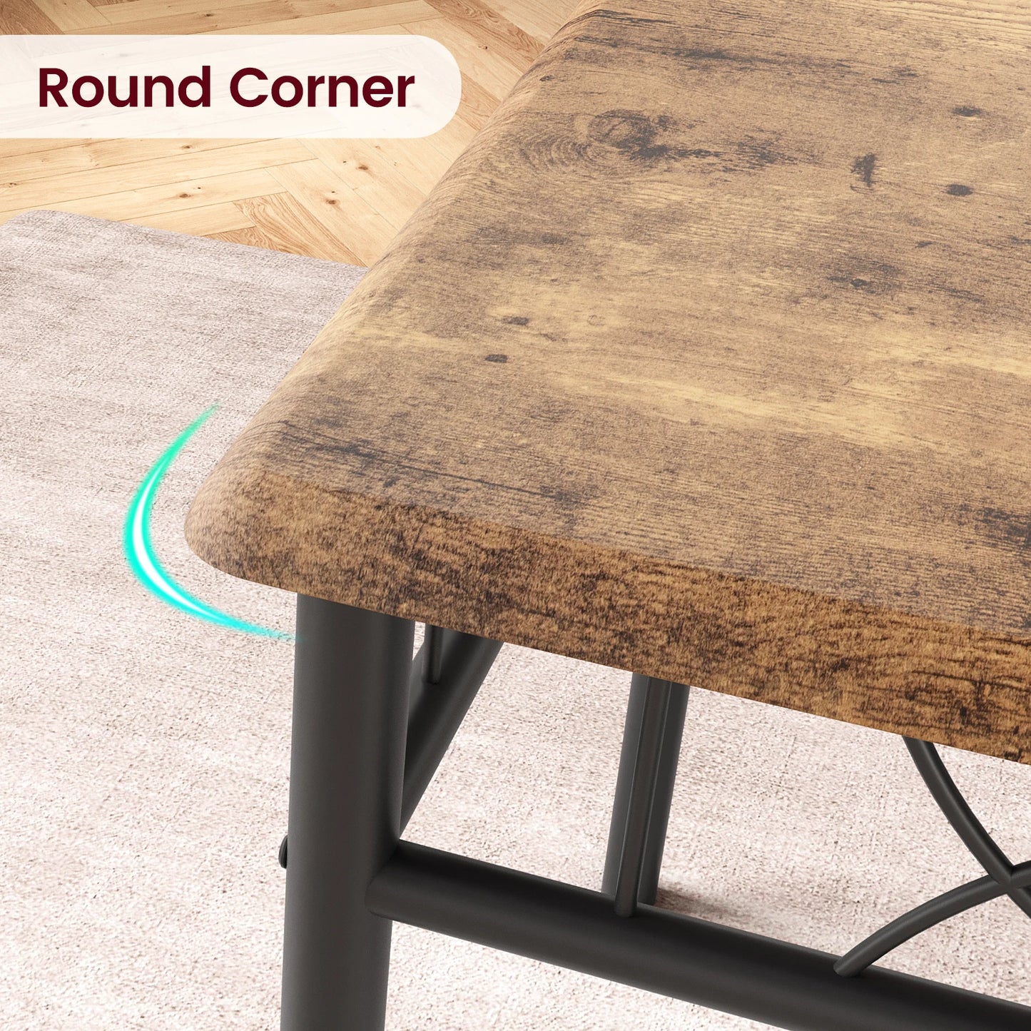 5-Piece Dining Table Set, Modern Kitchen Table and Chairs