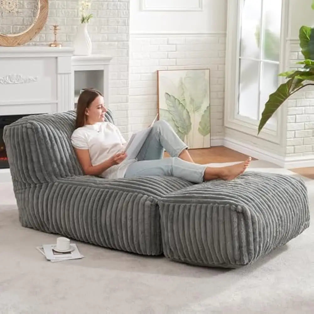 Big Bean Bag Lounger Chair, w/ Memory Foam