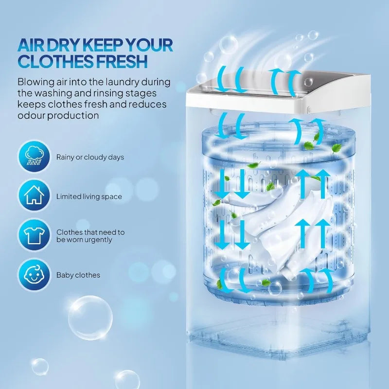 Full Automatic Washing Machine and Portable Clothes Dryer Set,