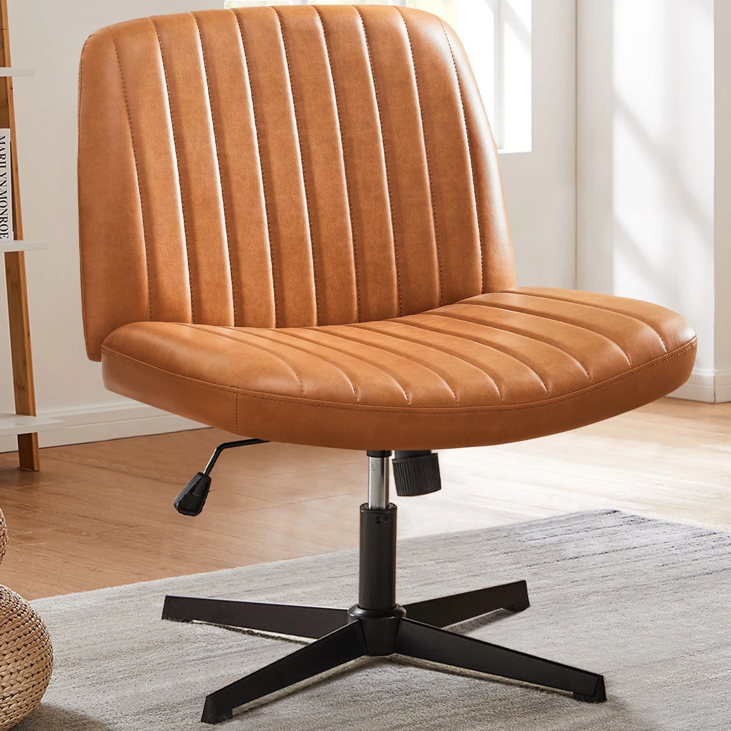 Office Living Room Rocking Gaming Chair Armless Adjustable Swivel