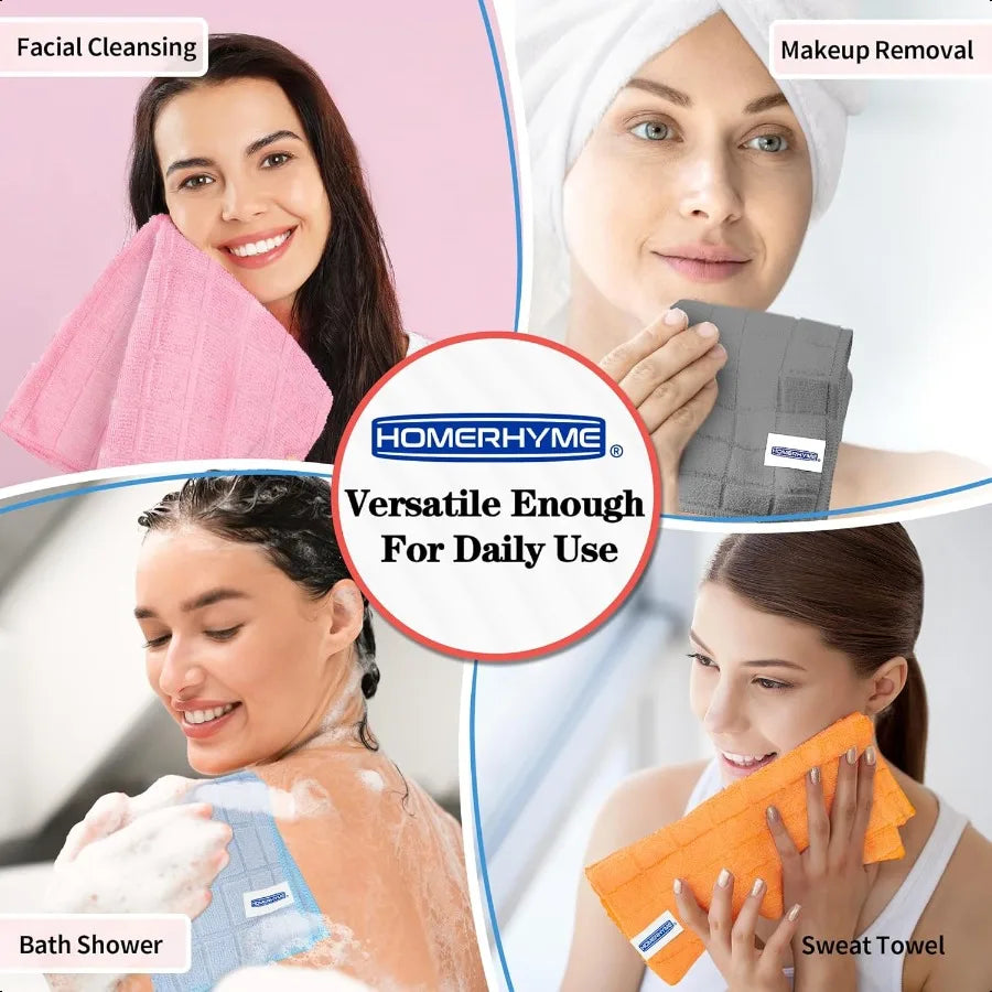 50 Pack Wash Cloths Soft Lint Free Quick Dry Absorbent