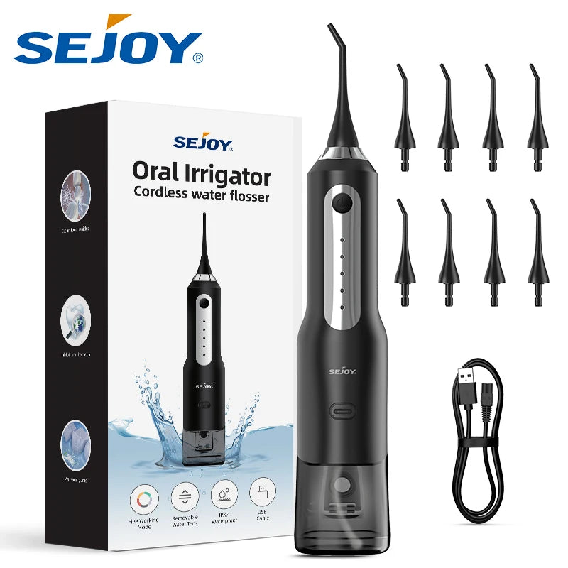 Water Flosser Dental Oral Irrigator USB Rechargeable,5 Working Modes,5 Nozzles