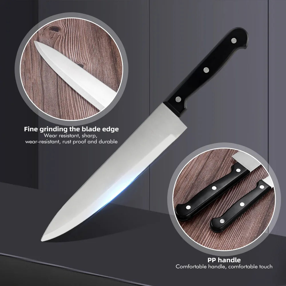 Full 15pcs Chef Knife Set Stainless Steel Kitchen Knives