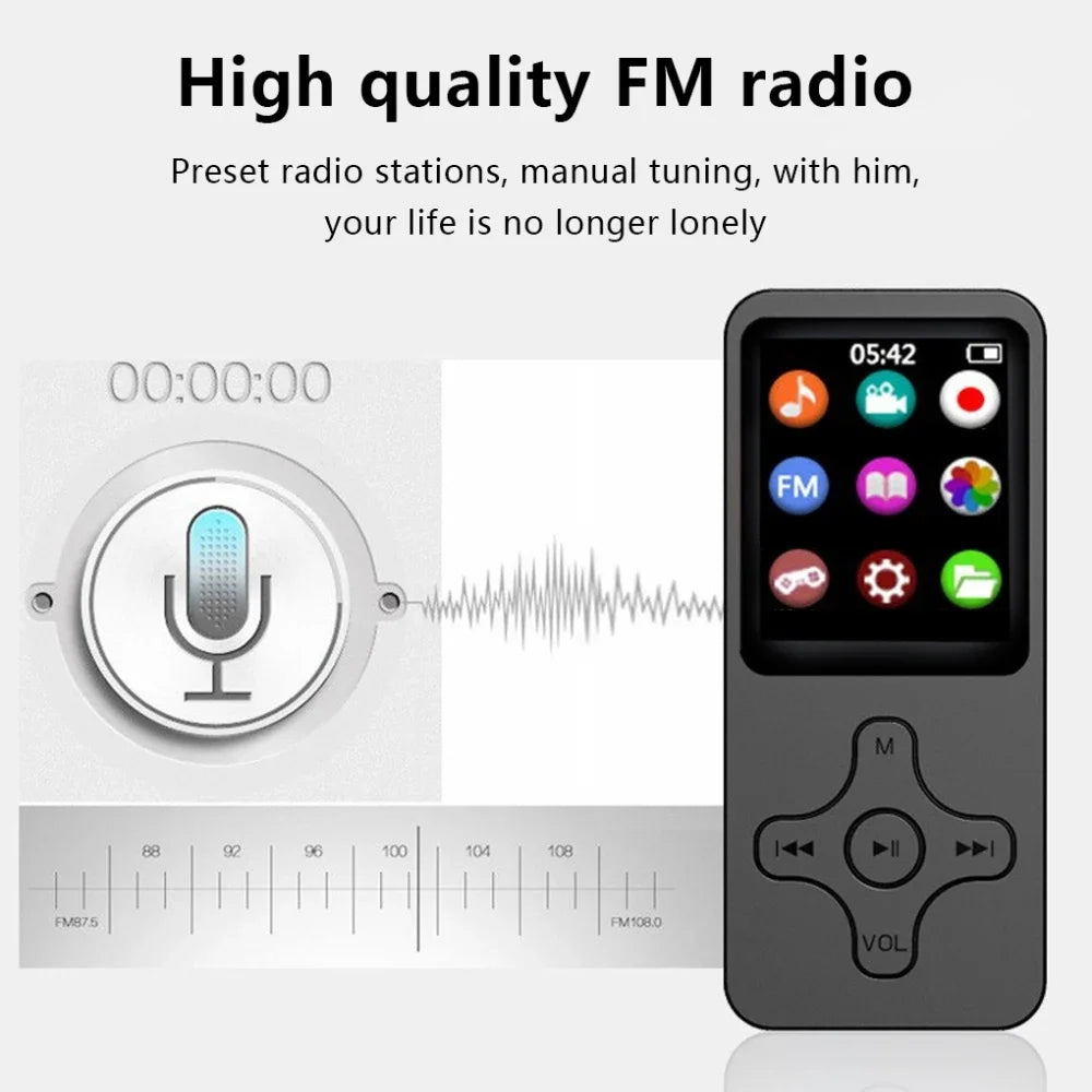 Mini MP3 Player with Bluetooth Speaker